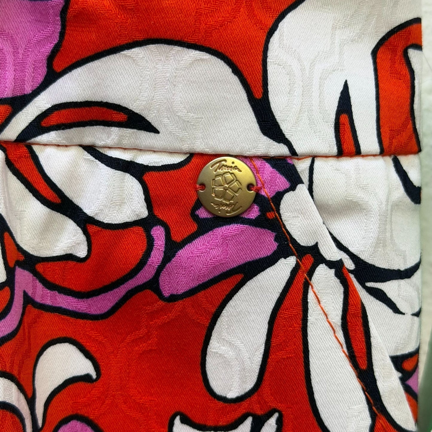 Trina Turk Floral Red & Pink Pants Size 12