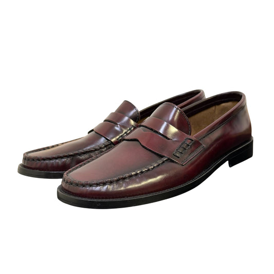 MNG Brown Leather Loafers Size 8.5 EU 39