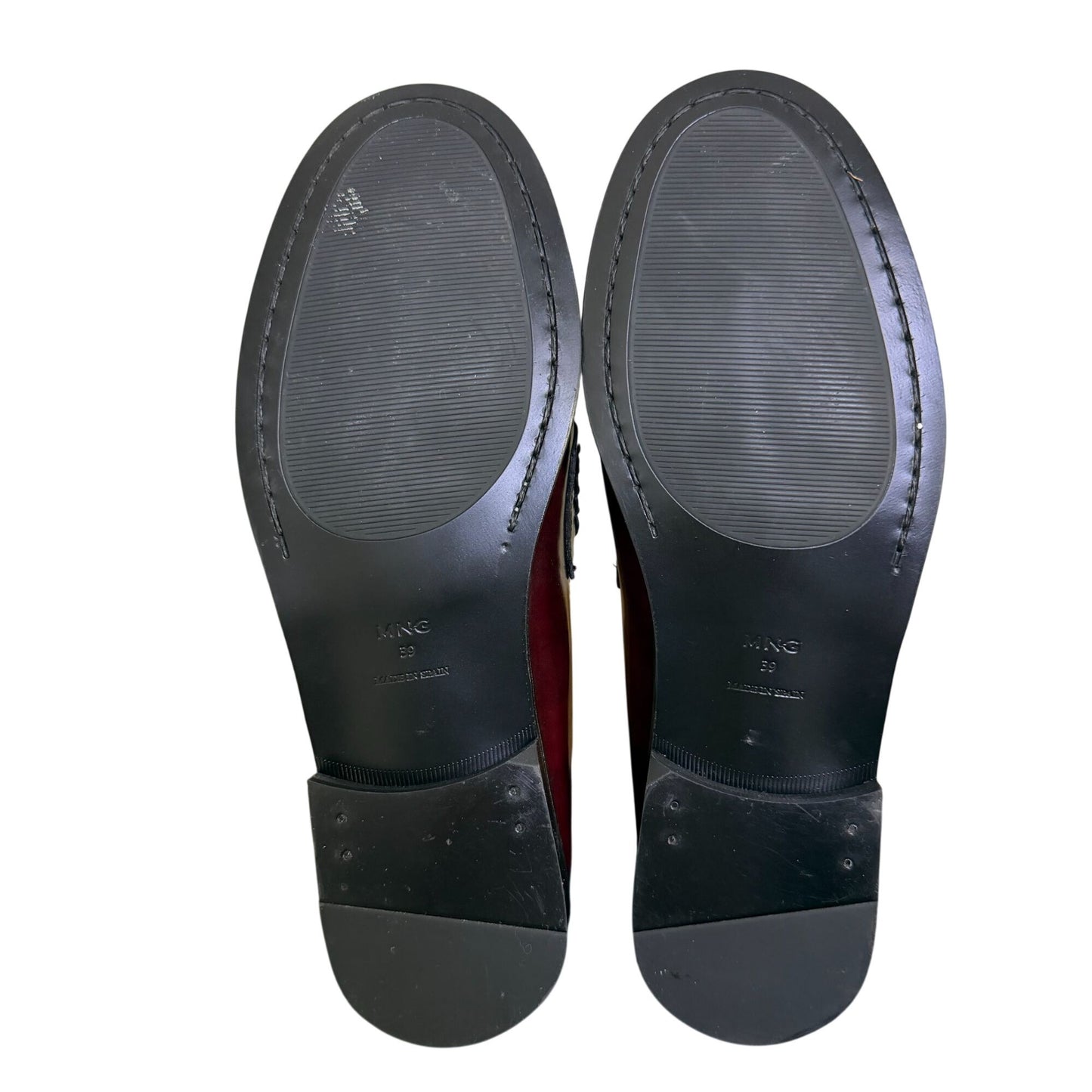 MNG Brown Leather Loafers Size 8.5 EU 39