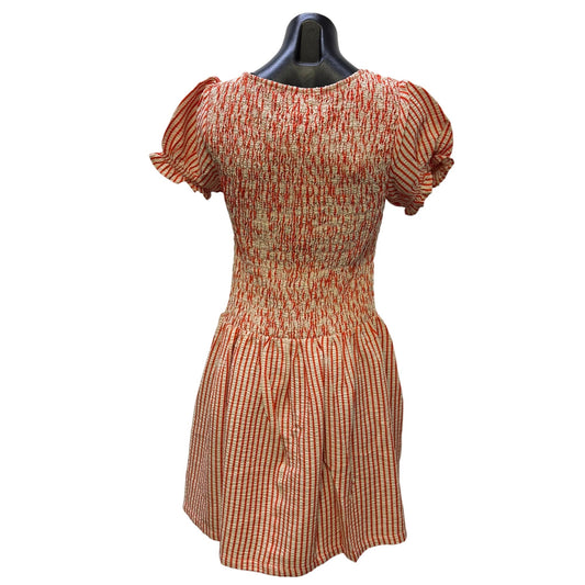 Maeve Anthropologie Smocked Red & White Striped Dress S