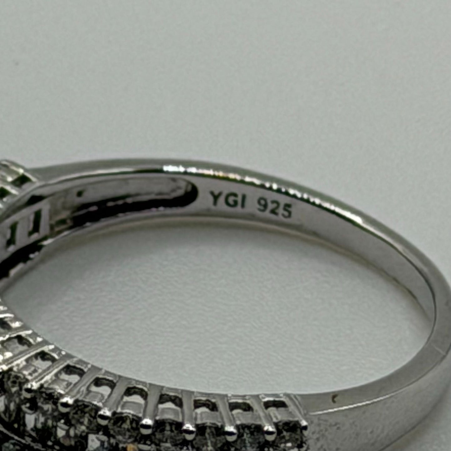 YGI 925 Sterling Silver Baguette & Round CZ Eternity Band Ring 9