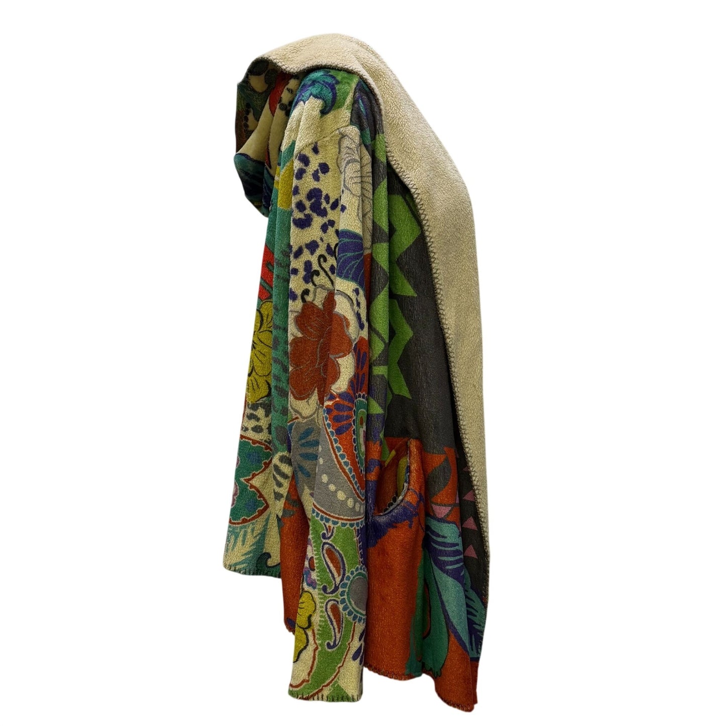 Johnny Was Hooded Cardigan With Multicolor Floral Print Size XL