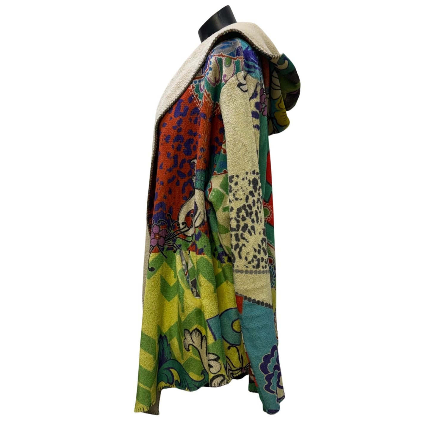 Johnny Was Hooded Cardigan With Multicolor Floral Print Size XL
