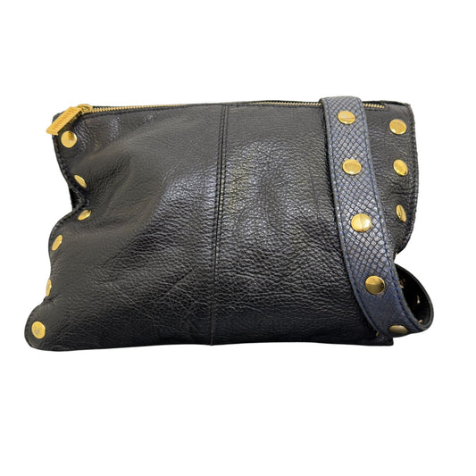 Hammitt Los Angeles Navy & Black Leather Crossbody Bag With Snake-Embossed