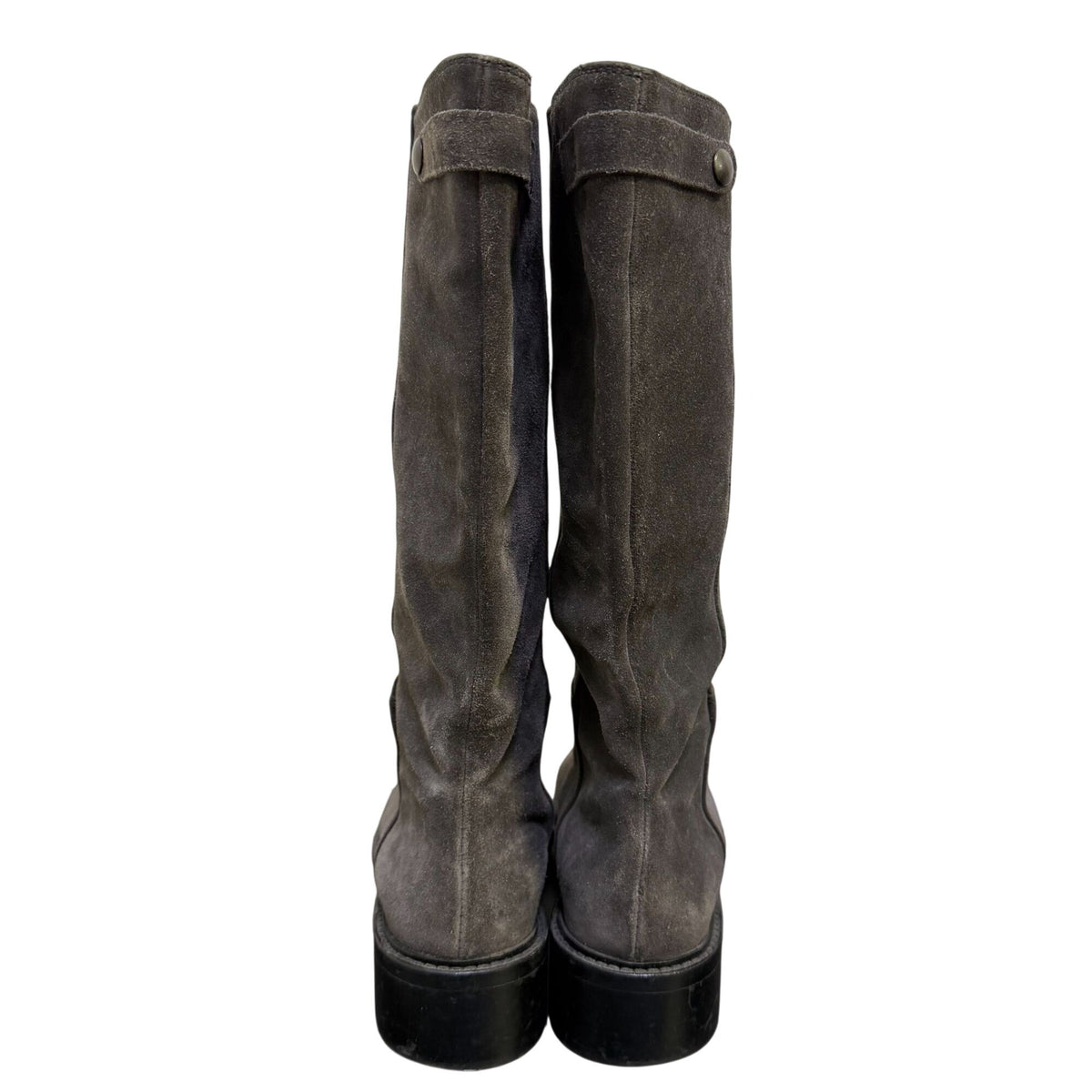 Vince Gray Knee-High Leather Suede Boots 8