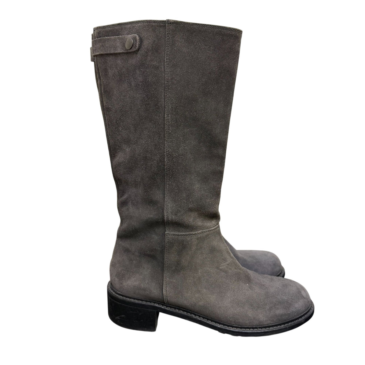 Vince Gray Knee-High Leather Suede Boots 8