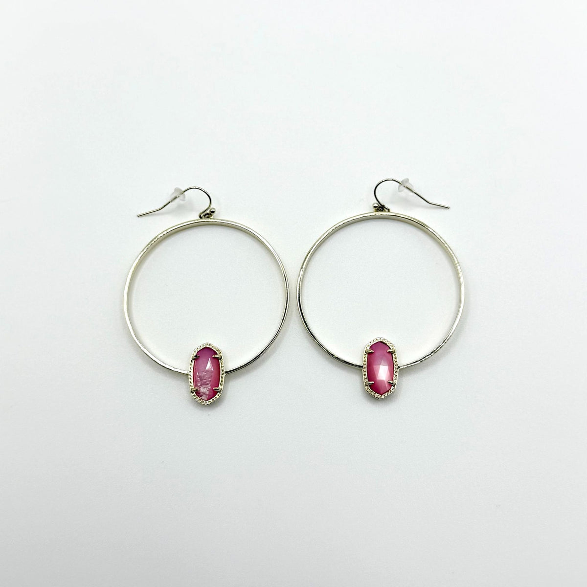 Kendra Scott Gold-Tone Hoop Earrings With Pink Stone Accent
