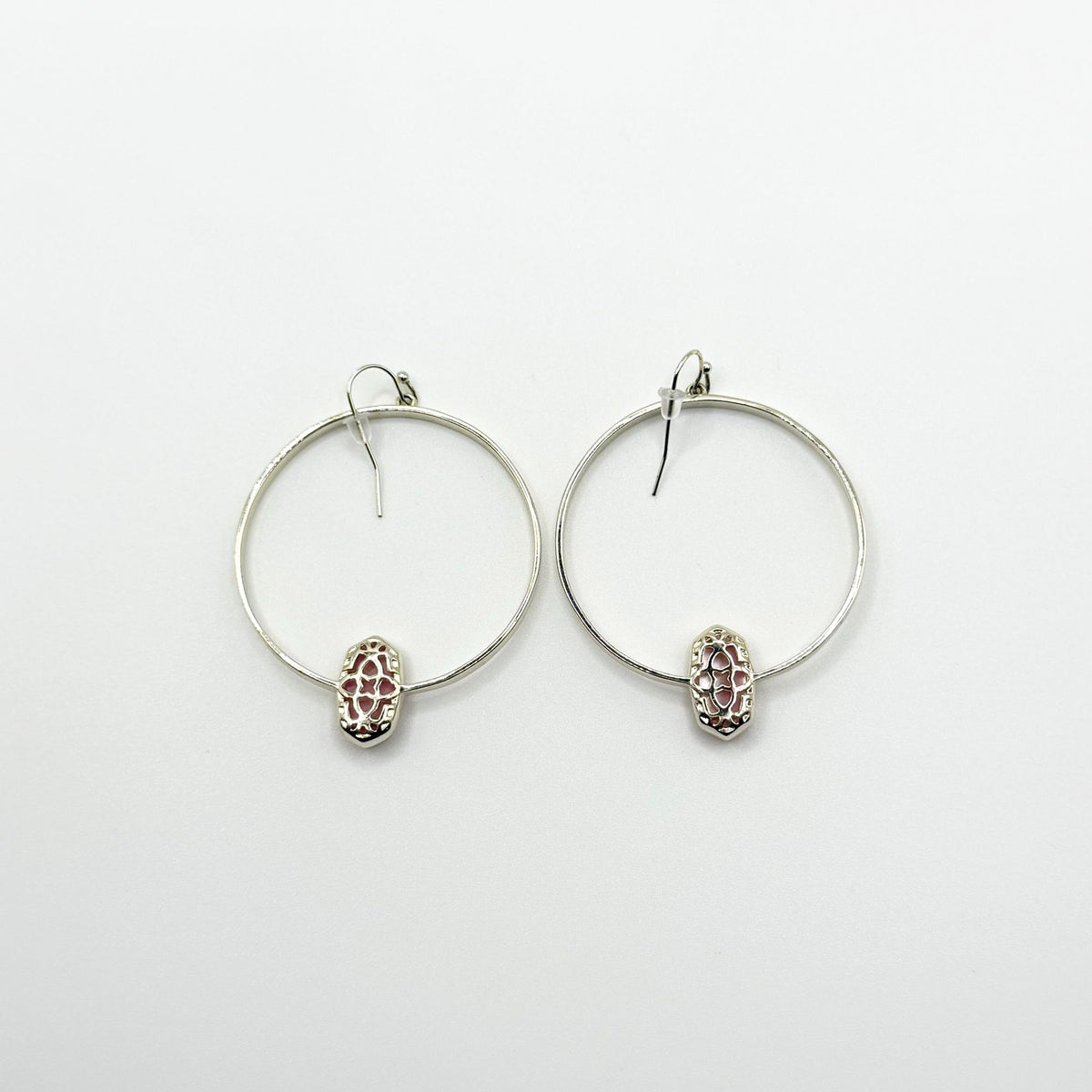 Kendra Scott Gold-Tone Hoop Earrings With Pink Stone Accent