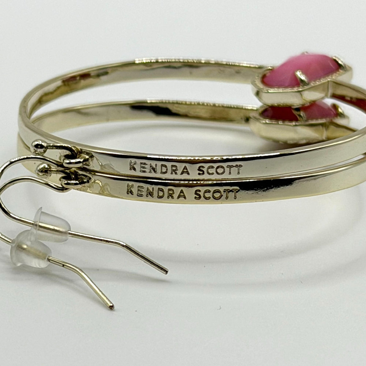 Kendra Scott Gold-Tone Hoop Earrings With Pink Stone Accent