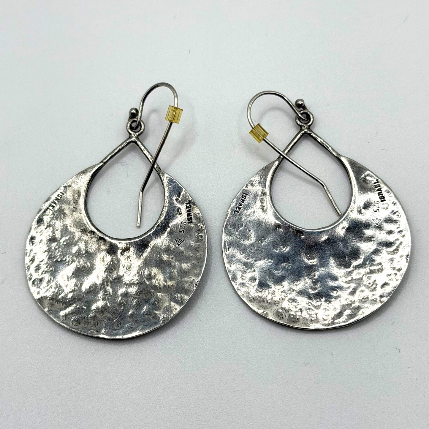 Silpada 925 Sterling Silver Hammered Teardrop Disc Earrings