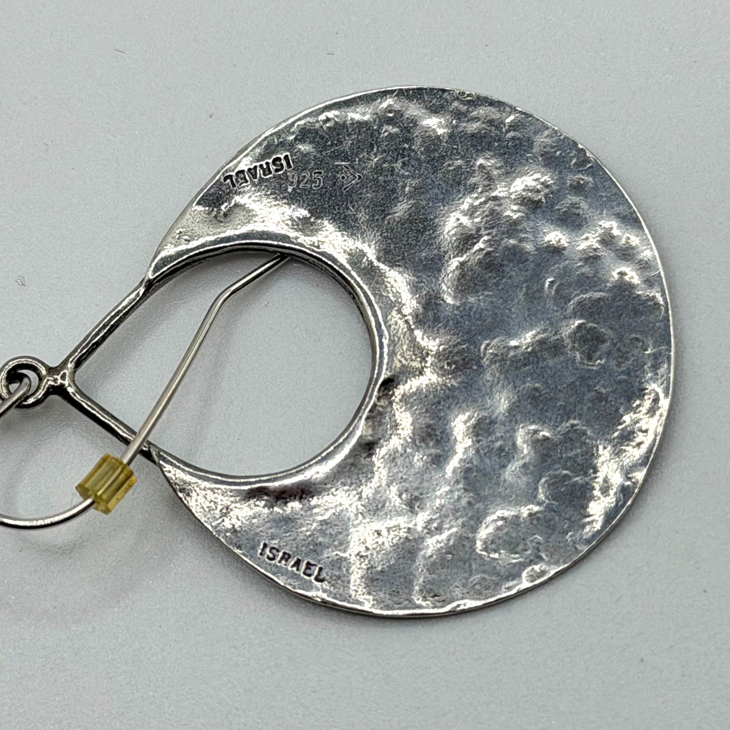 Silpada 925 Sterling Silver Hammered Teardrop Disc Earrings