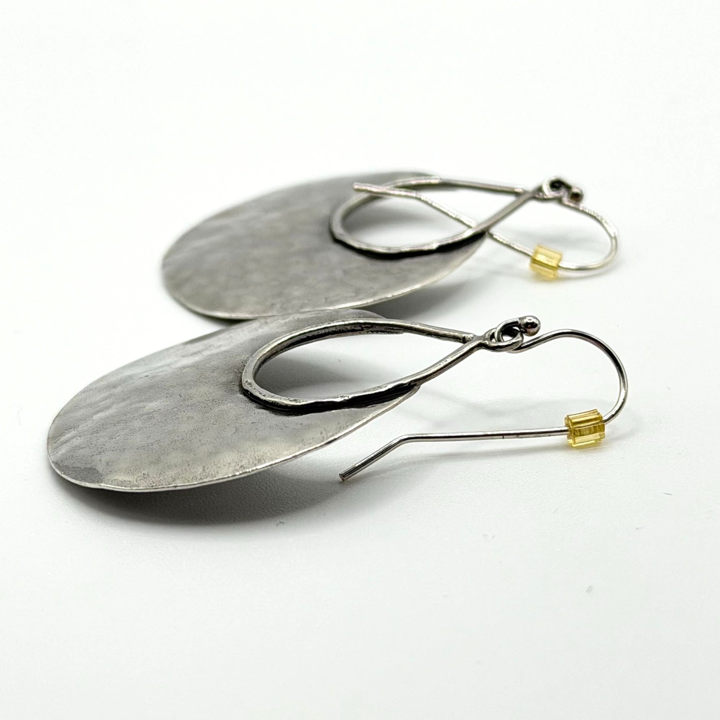 Silpada 925 Sterling Silver Hammered Teardrop Disc Earrings