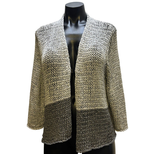 NWT Eileen Fisher Open Twist Moon Straight Cardigan Gray L