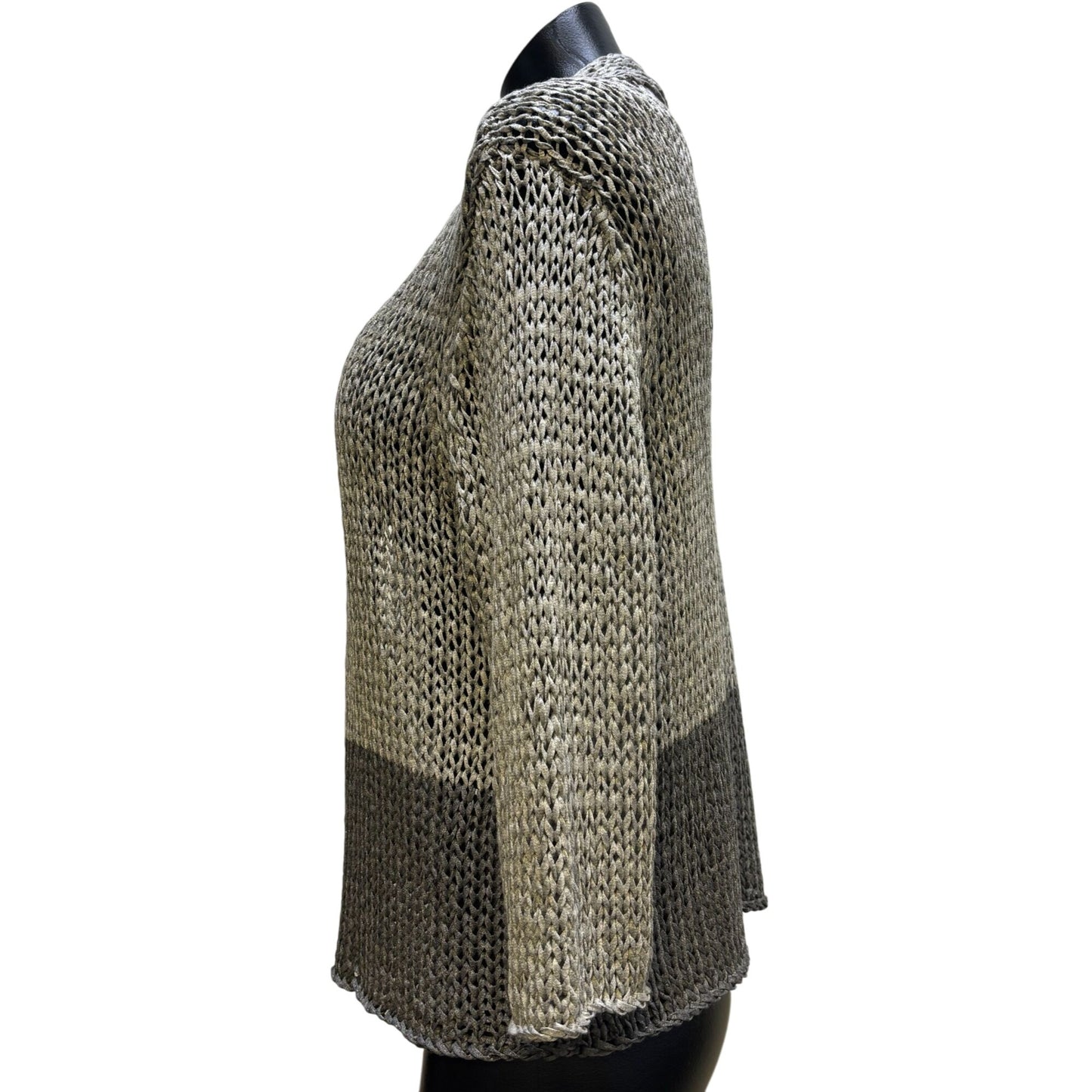 NWT Eileen Fisher Open Twist Moon Straight Cardigan Gray L