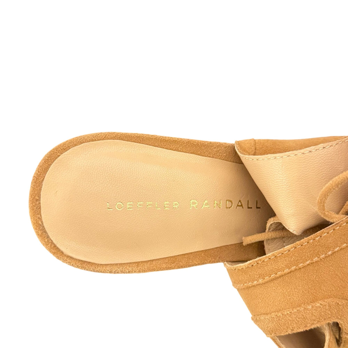 Loeffler Randall Tan Suede Lace-Up Strappy Heel Sandals Size 7