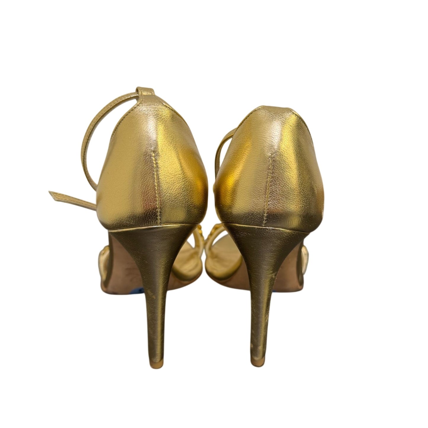 Alexander McQueen Gold Jeweled Skull Chain Detail Heels Size 6