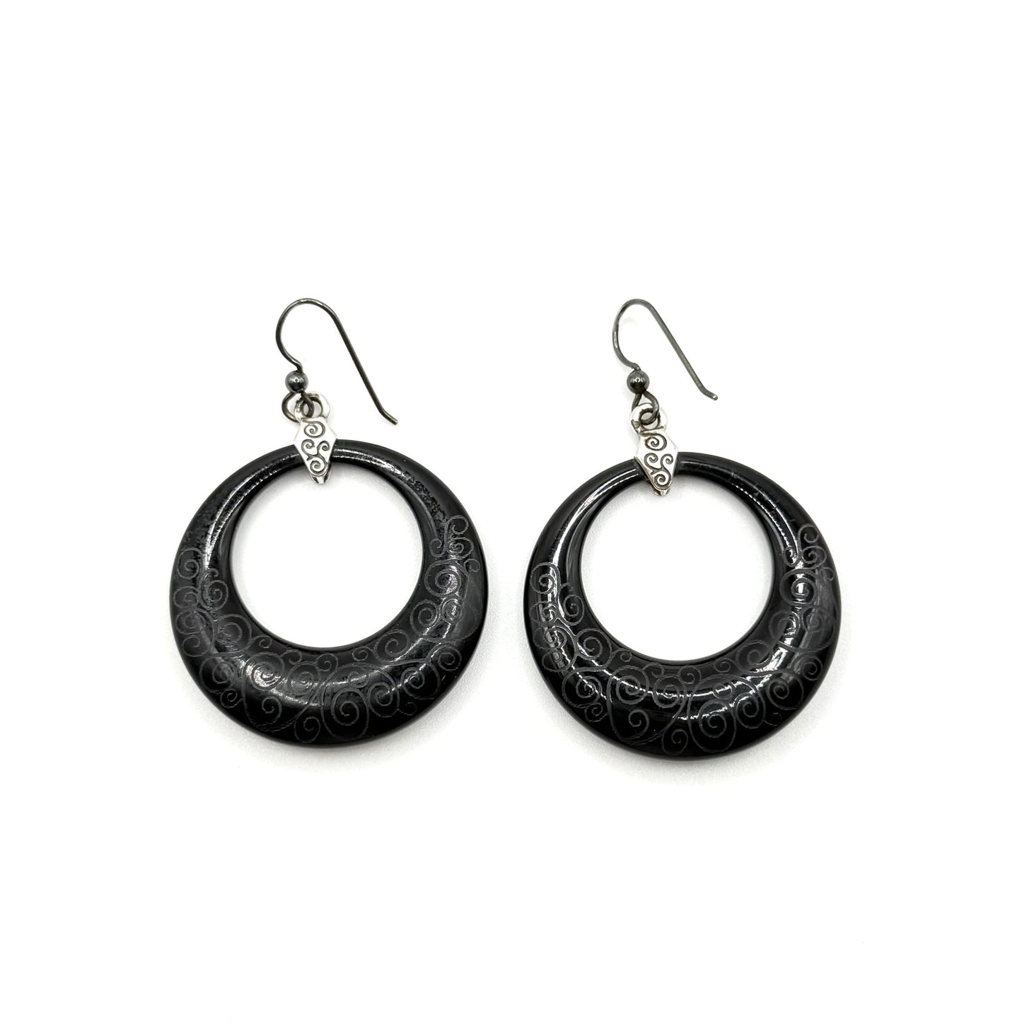 Brighton Black & Silver Boho Hoop Earrings