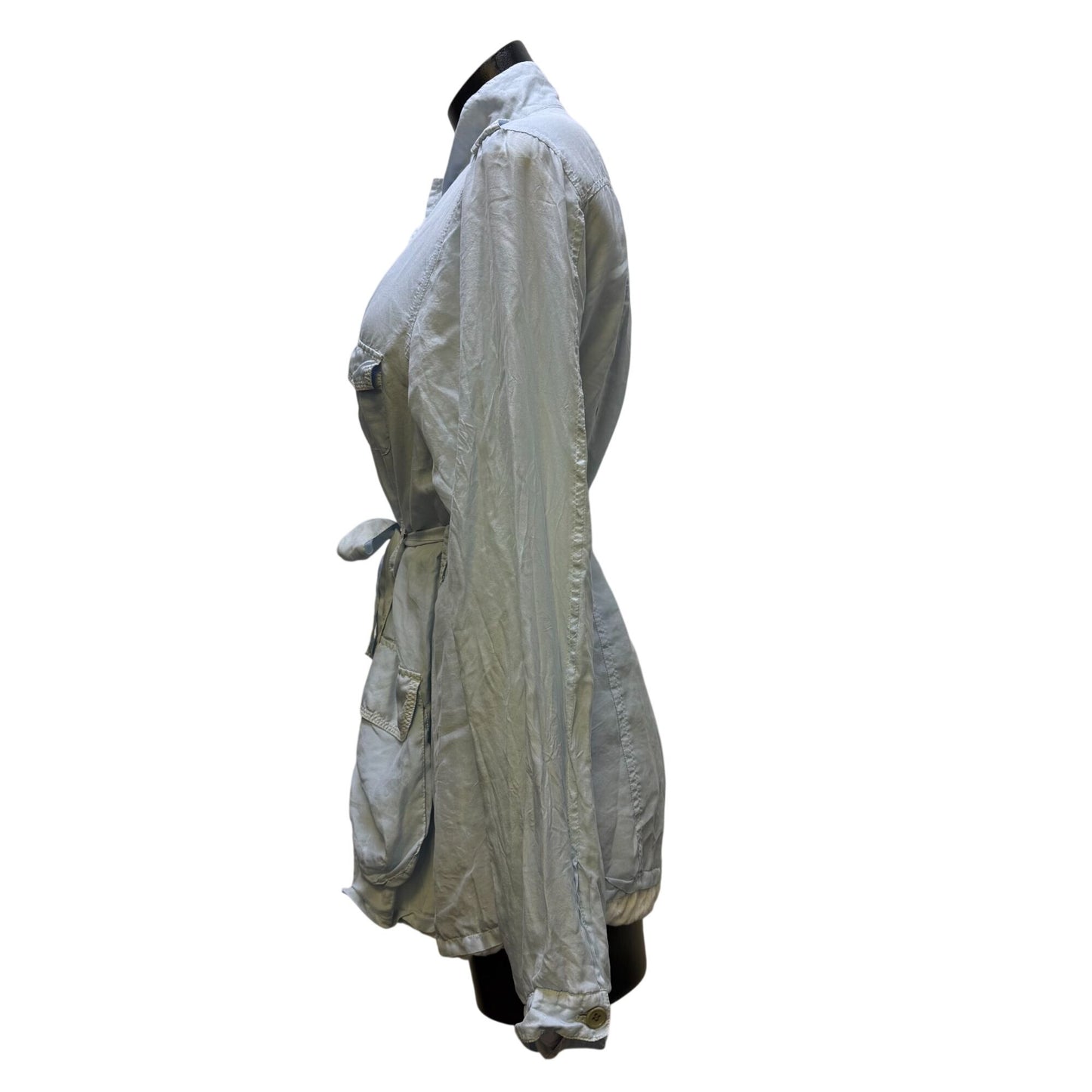 Pete & Greta Silk Belted Jacket Blue M