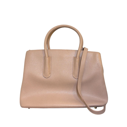 Furla Blush Pink Leather Handbag With Adjustable Crossbody Strap