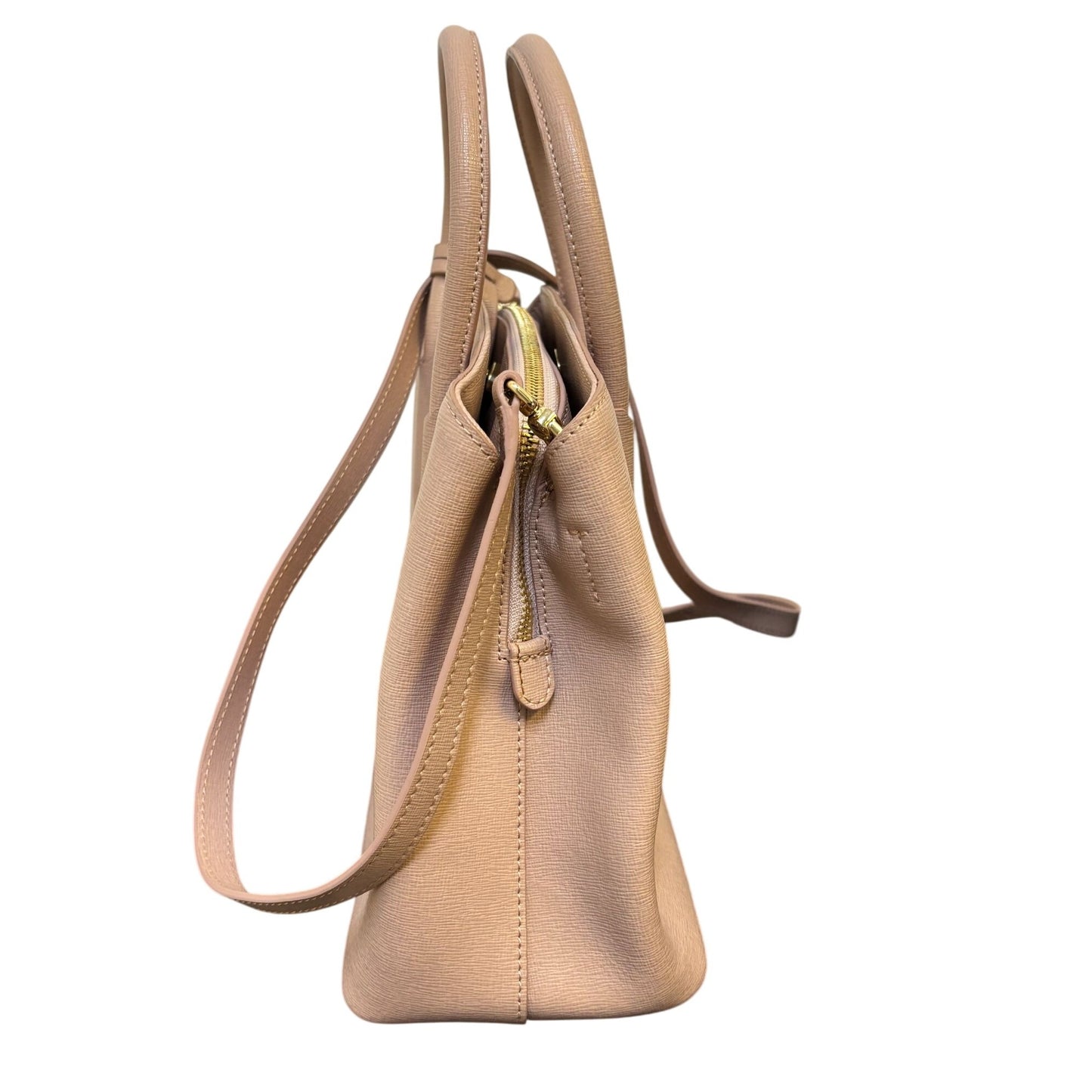 Furla Blush Pink Leather Handbag With Adjustable Crossbody Strap