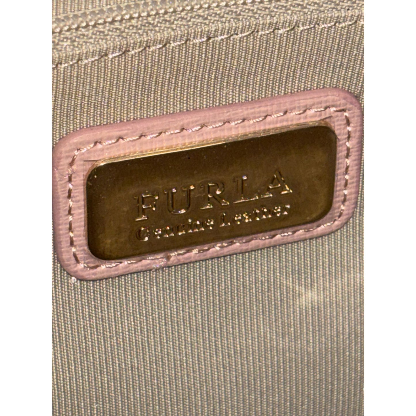 Furla Blush Pink Leather Handbag With Adjustable Crossbody Strap