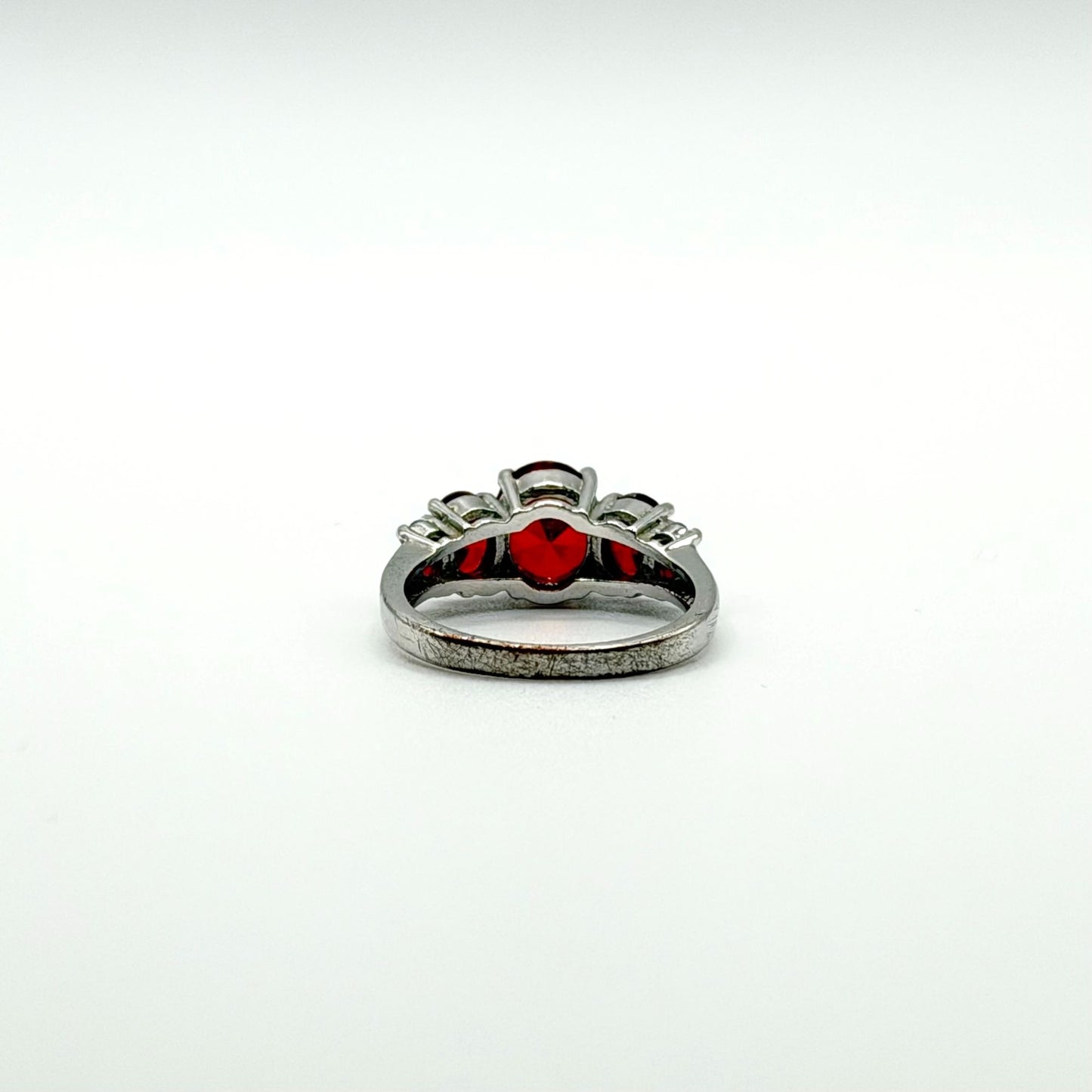 Chuck Clemency Orange Garnet Gemstone Ring 925 Sterling Silver Size 10.5