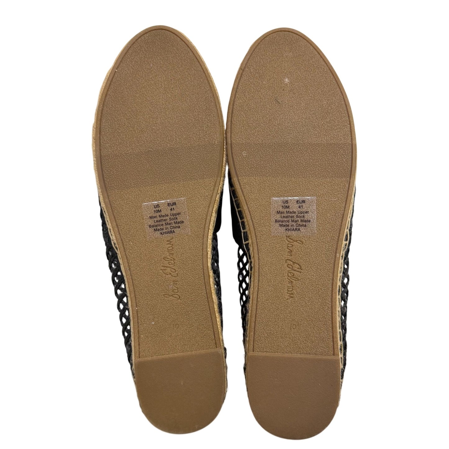 NWOT Sam Edelman Black Mesh Espadrilles With Gold Embellishments Size 10