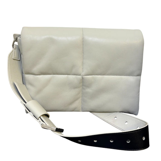 Allsaints Soft Leather Messenger Bag With Contrast Strap Bone White