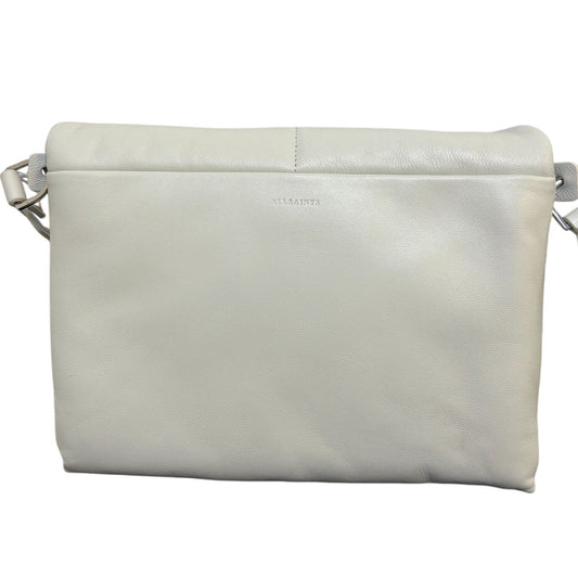 Allsaints Soft Leather Messenger Bag With Contrast Strap Bone White