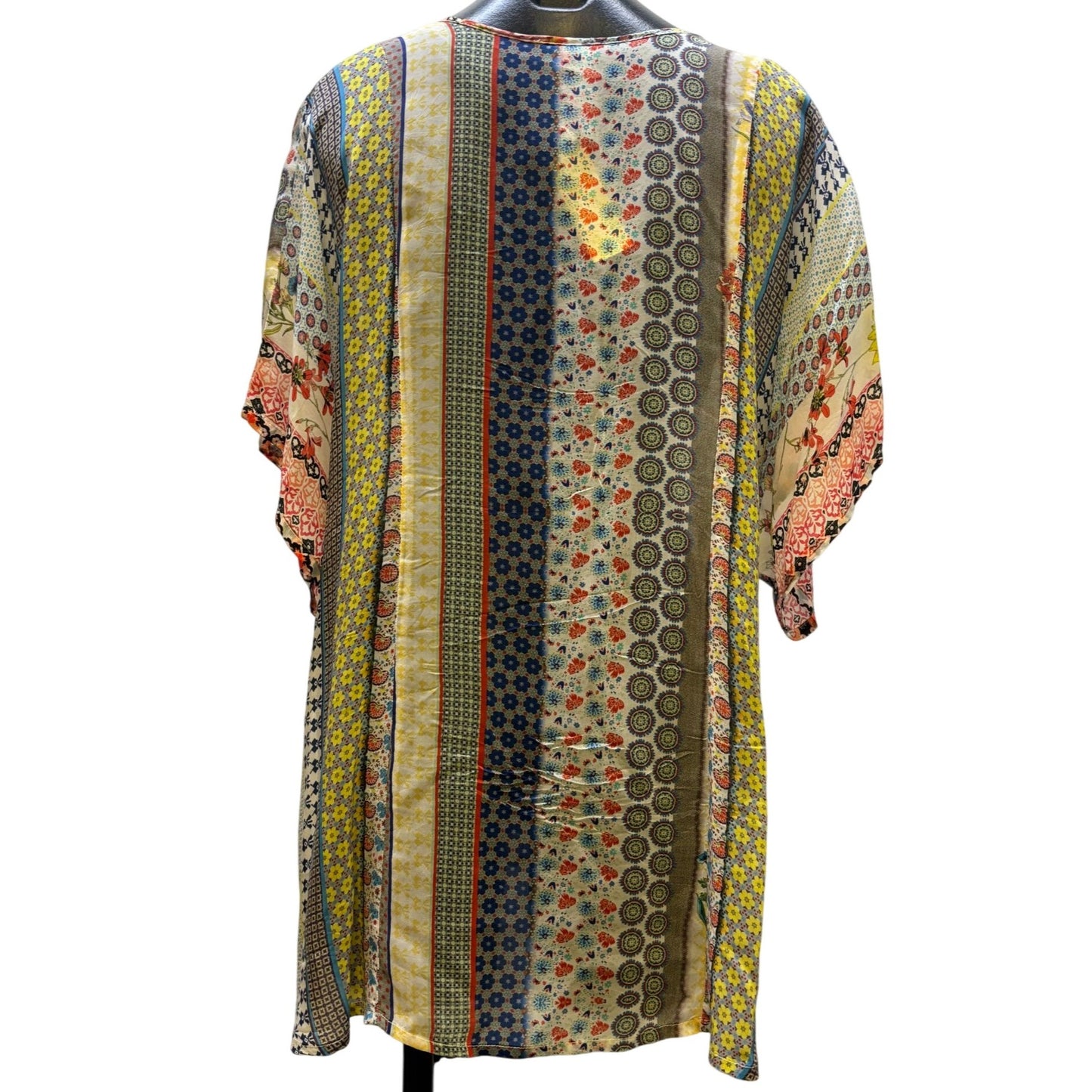 Johnny Was Multicolor Floral Patchwork Tunic Blouse L