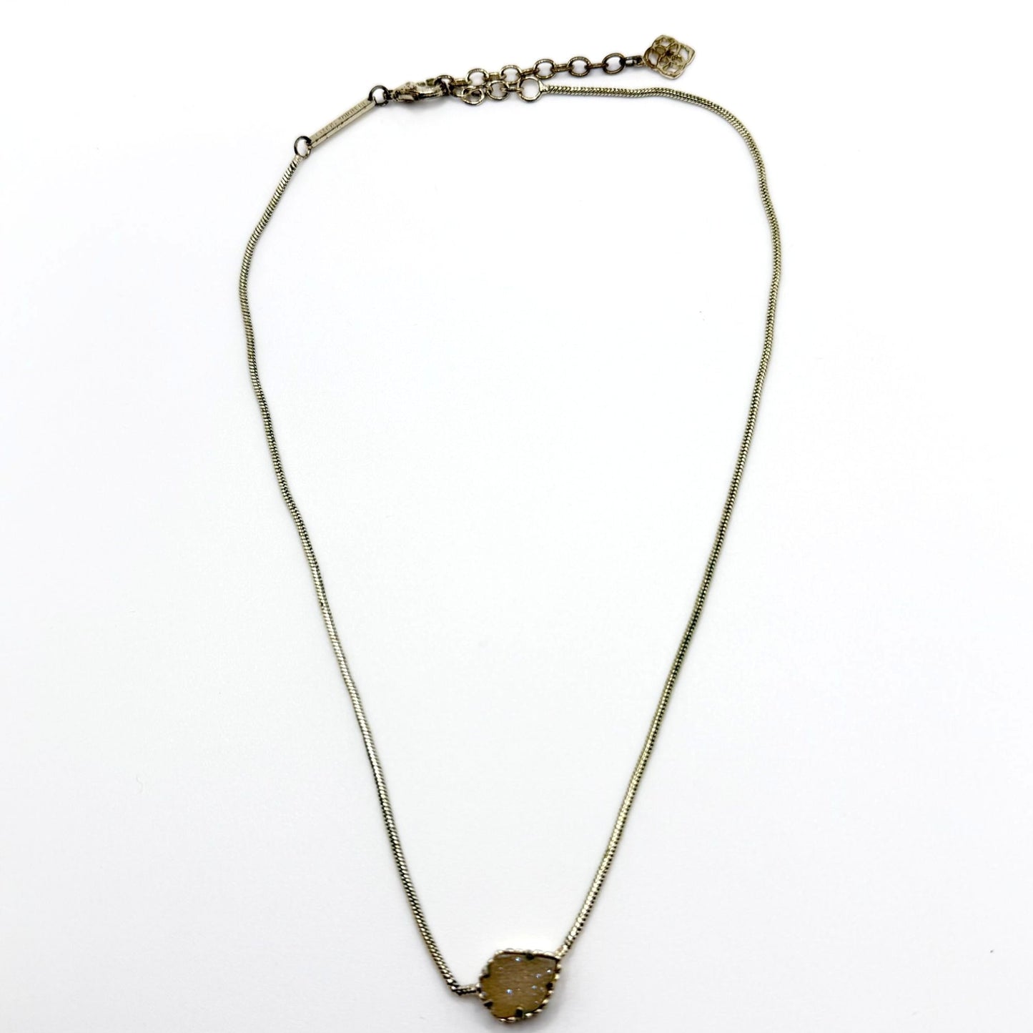 Kendra Scott Tess Gold Pendant Necklace In Iridescent Drusy