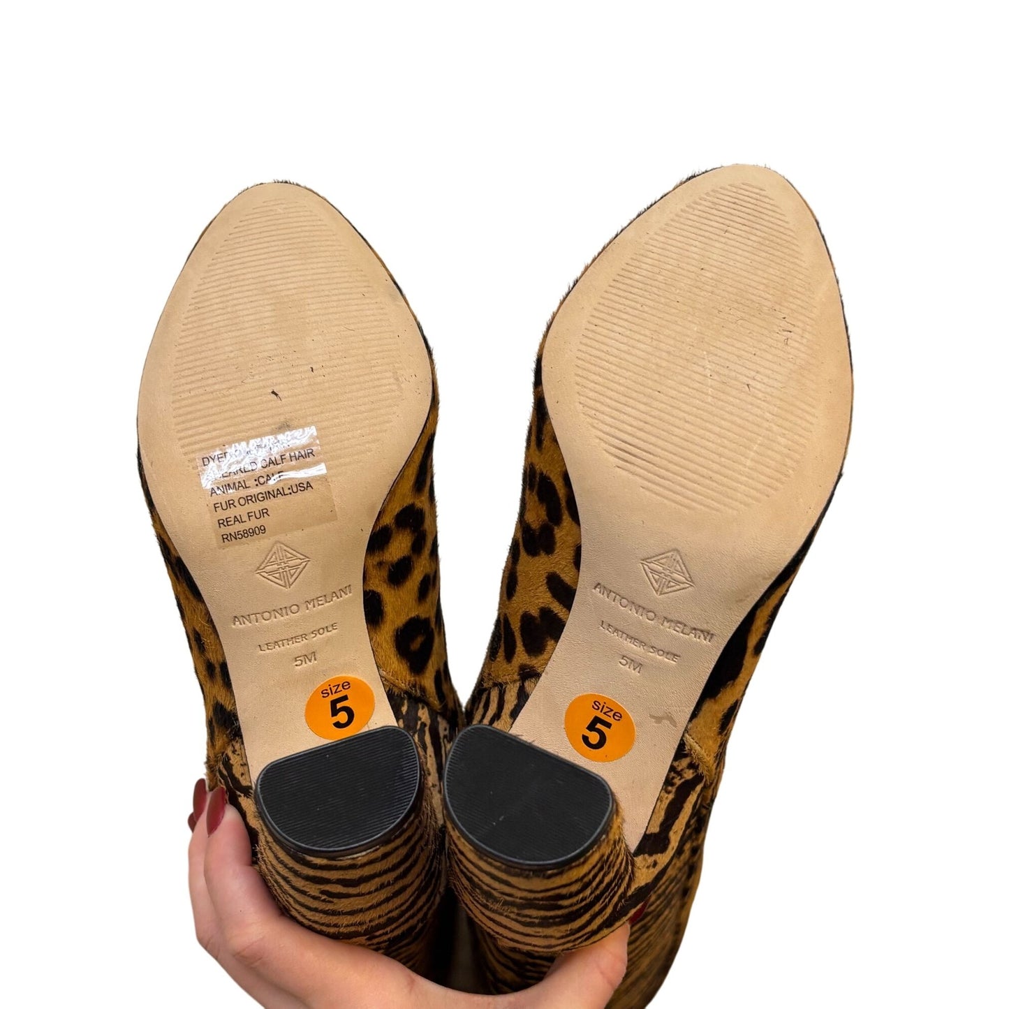 Antonio Melani Animal Print Knee-High Boots Size 5 New With Box