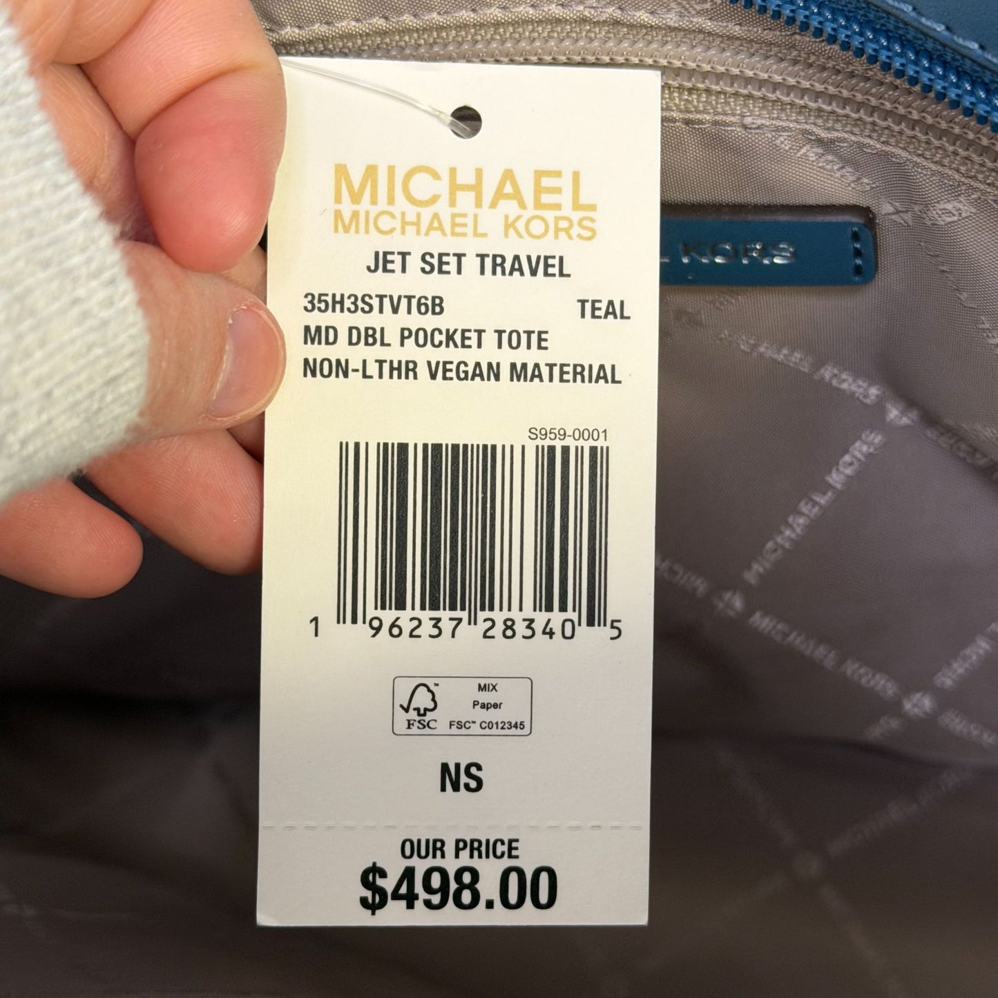 Michael Kors Teal Pebbled Leather Medium Tote Bag