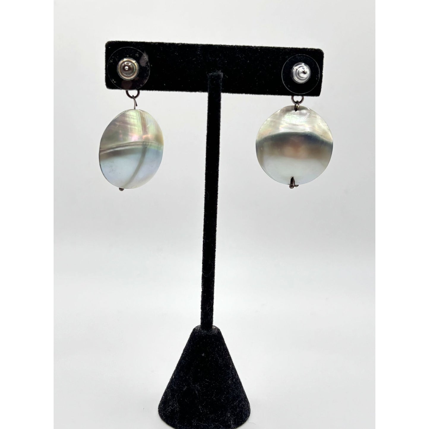 925 Sterling Silver & Mother Of Pearl Dangle Earrings