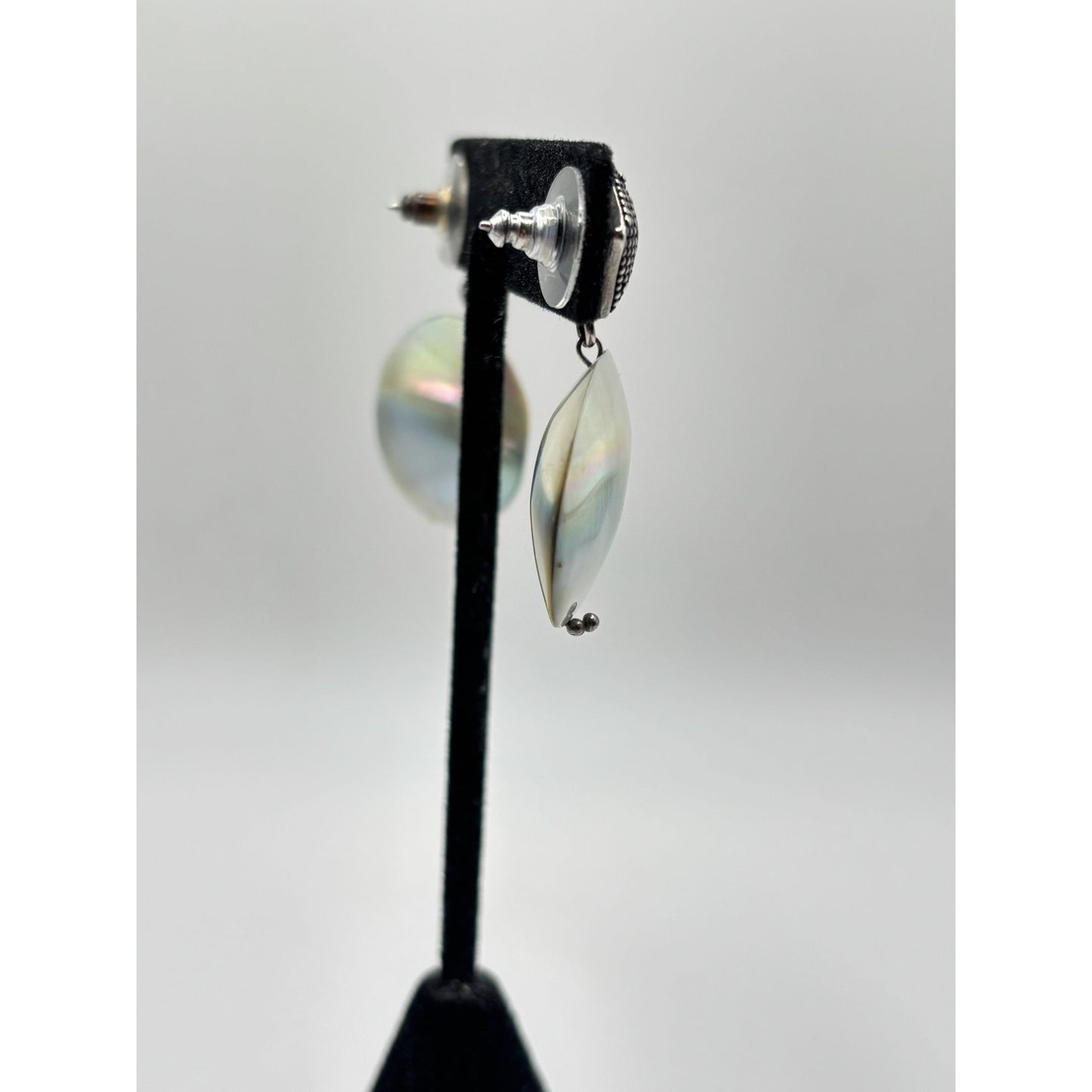 925 Sterling Silver & Mother Of Pearl Dangle Earrings