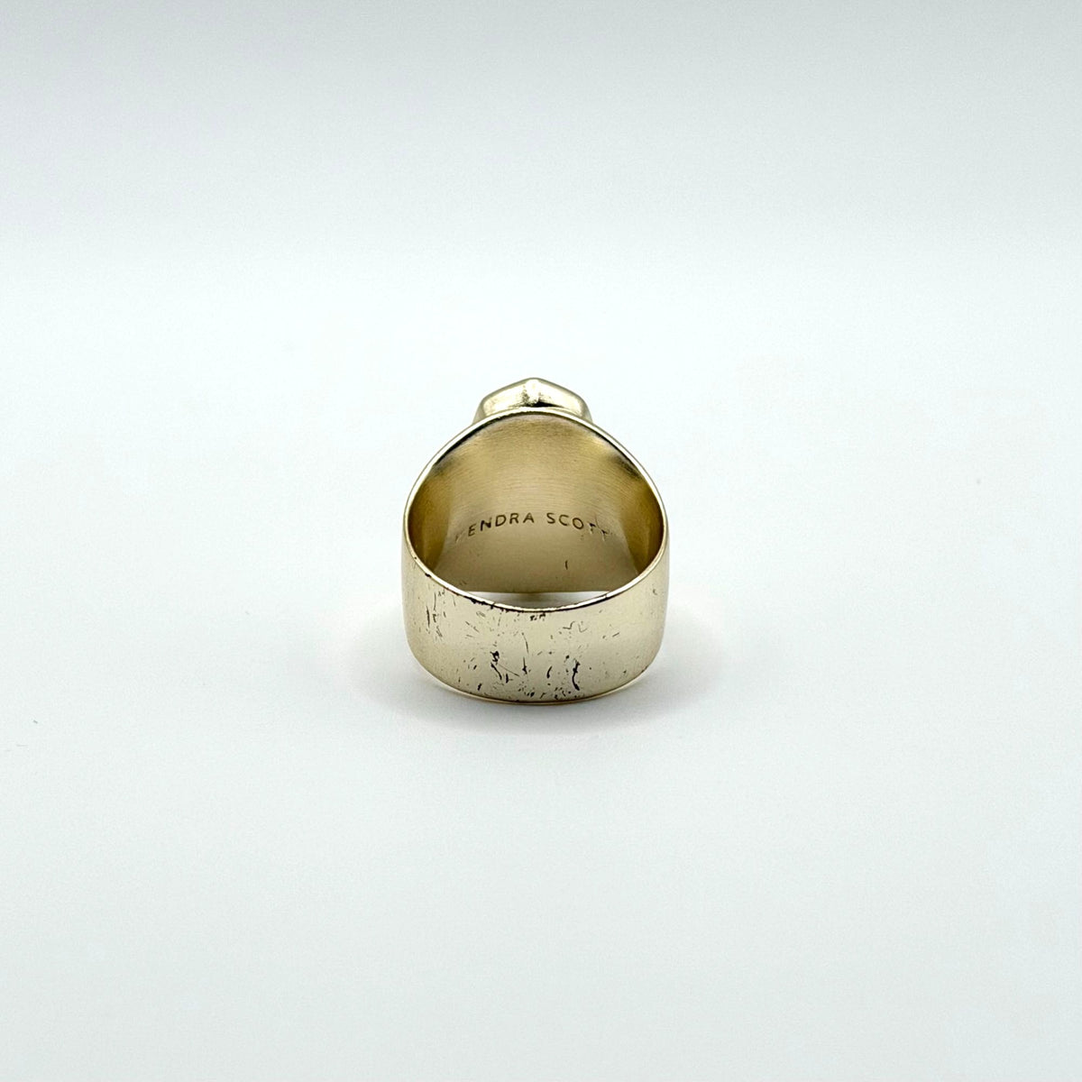 Kendra Scott Gold-Tone Ring With Faceted Blue Glass Stone 7.5