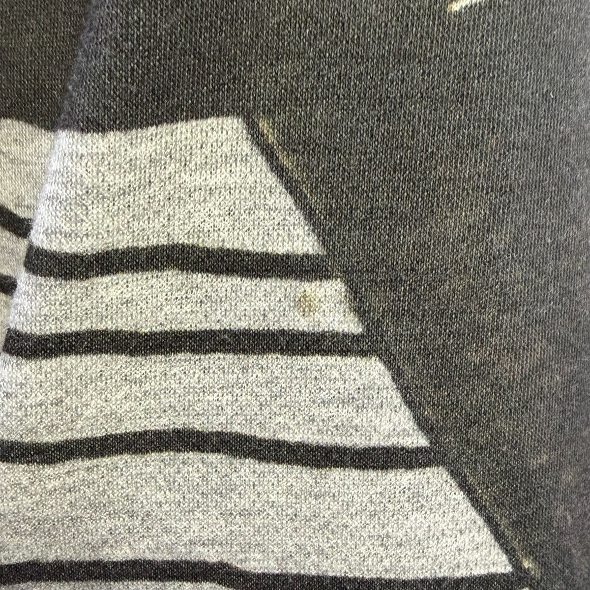 Inoah Gray & Black Striped Cat Print Cowl Neck Tunic Dress XS