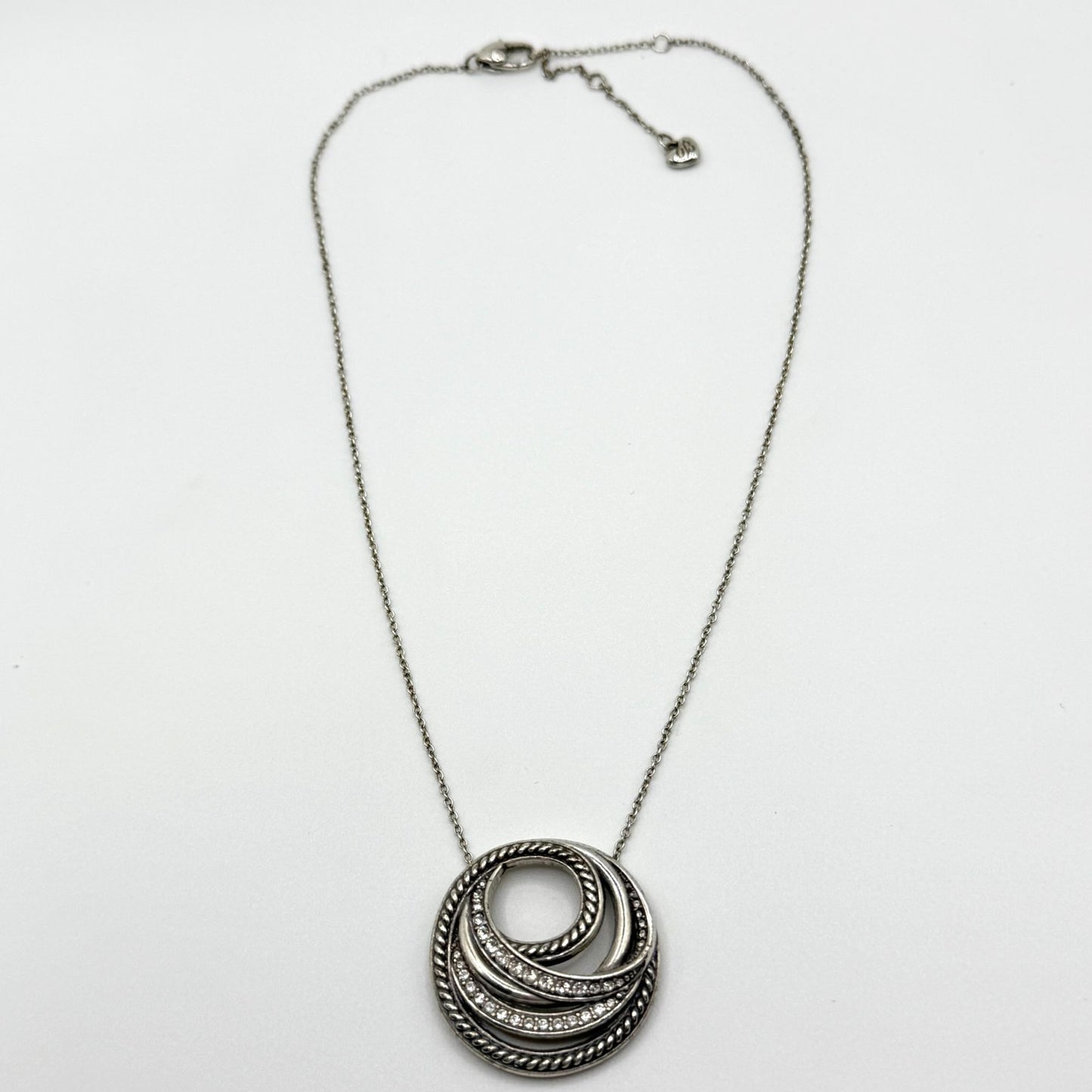 Brighton Neptunes Rings Short Silver Tone Crystal Necklace