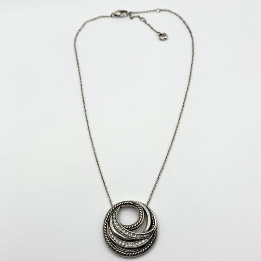 Brighton Neptunes Rings Short Silver Tone Crystal Necklace