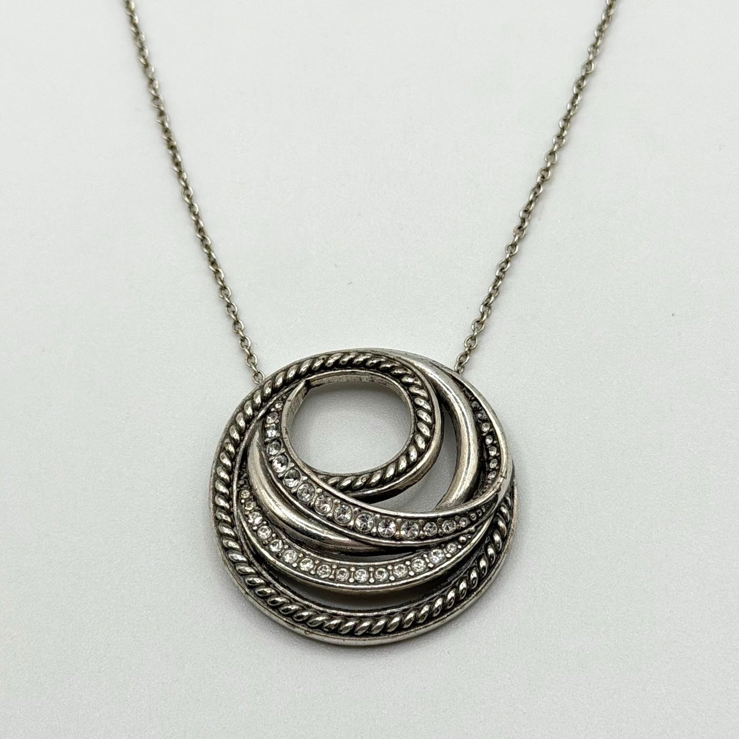 Brighton Neptunes Rings Short Silver Tone Crystal Necklace