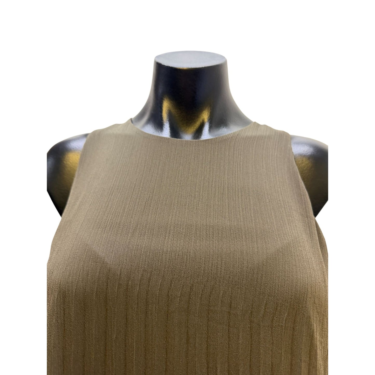 Enza Costa Sleeveless Pleated Midi Dress Green M