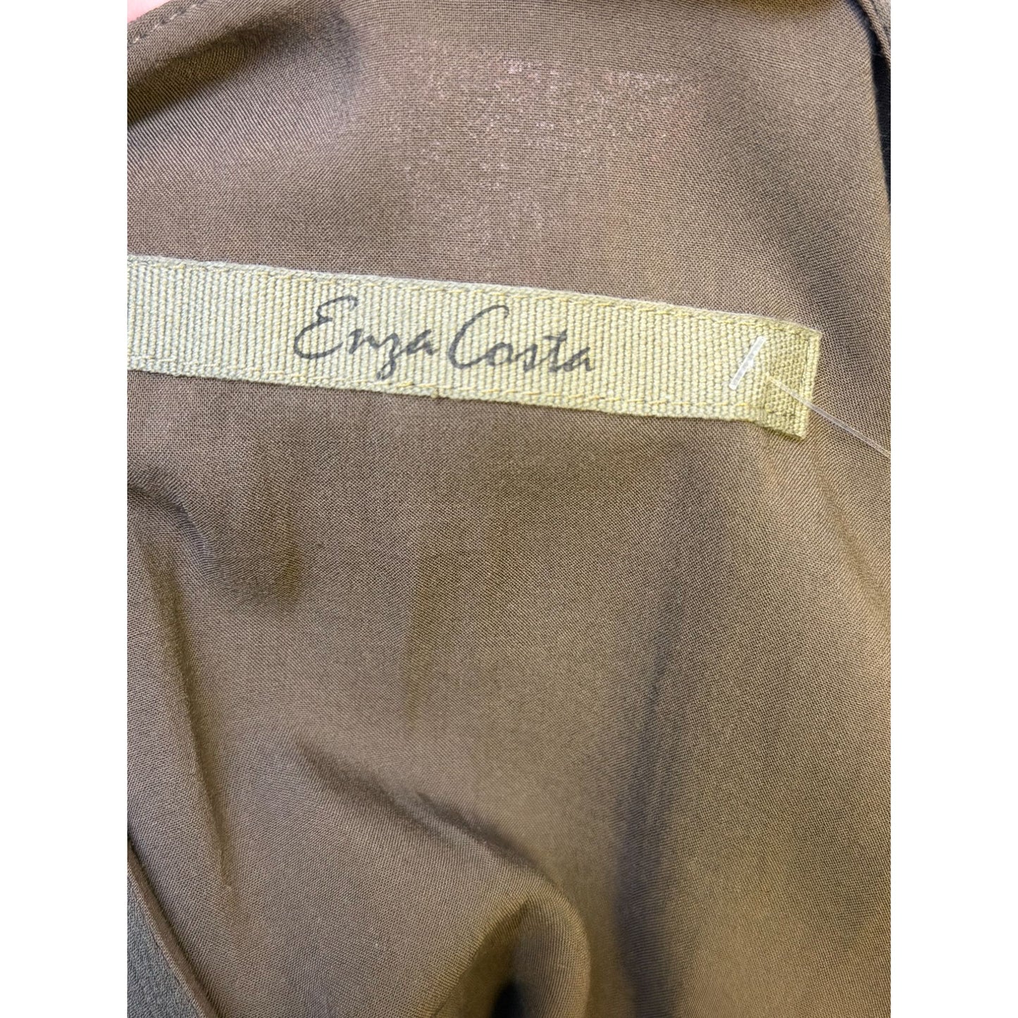 Enza Costa Sleeveless Pleated Midi Dress Green M