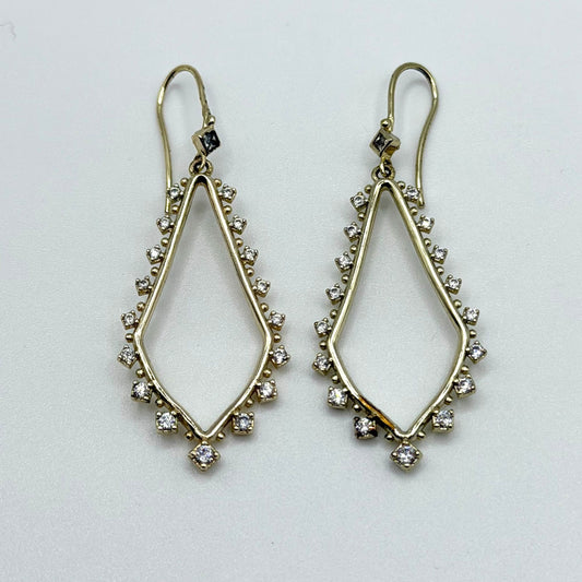 Kendra Scott Gold-Tone Drop Earrings With Crystal Accents