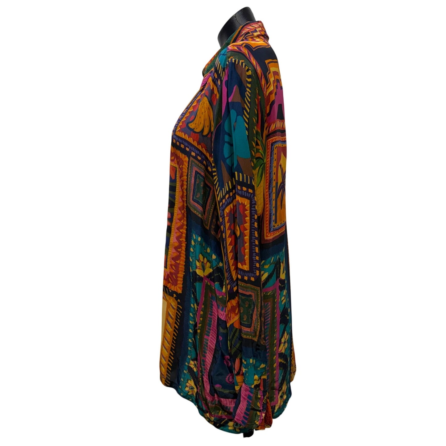 Farm Rio For Anthropologie Multicolor Jungle Print Button-Down Blouse M