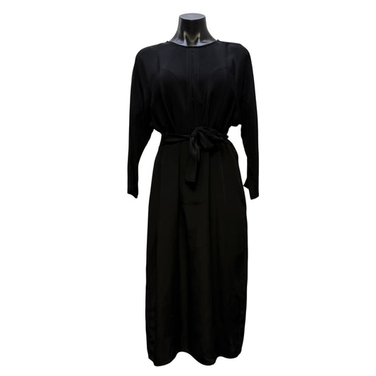 Cuyana Black Belted Midi Dress With Tie Waist  S/M