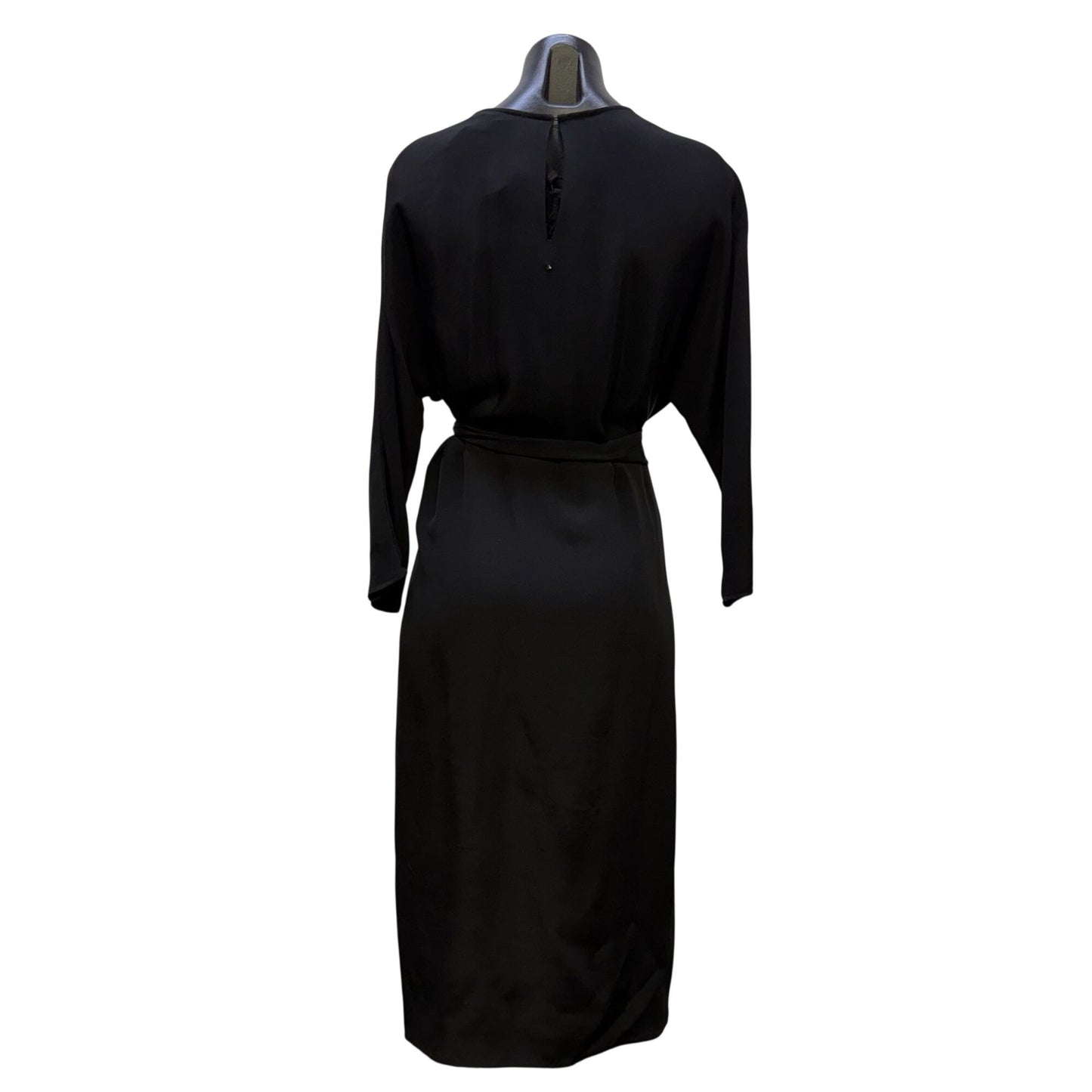Cuyana Black Belted Midi Dress With Tie Waist  S/M