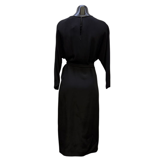 Cuyana Black Belted Midi Dress With Tie Waist  S/M