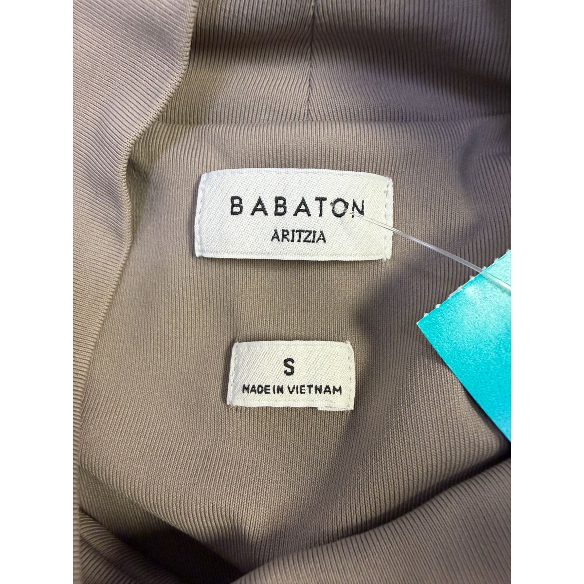 Babaton Aritzia Sleeveless Mock Neck Dress Tan S