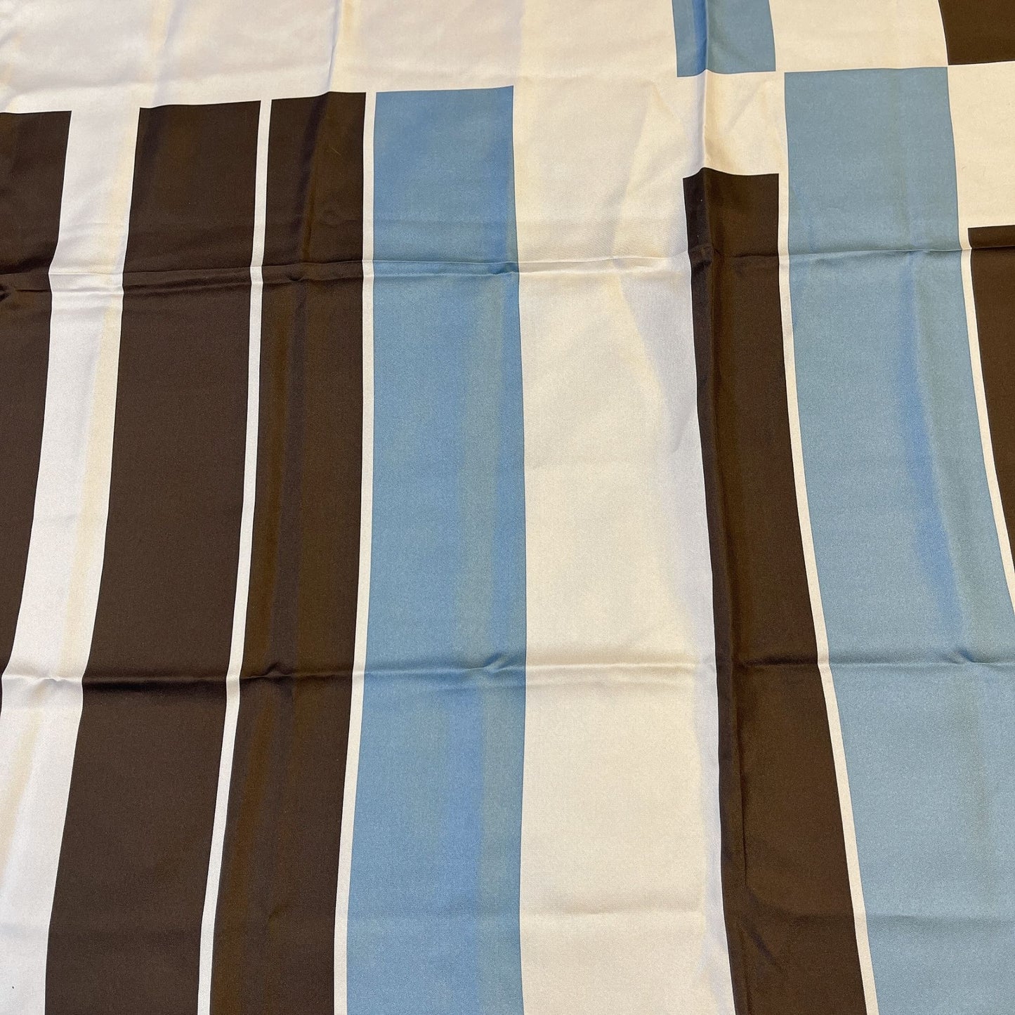 Echo Labyrinthe Geometric Print Blue Brown Silk Scarf