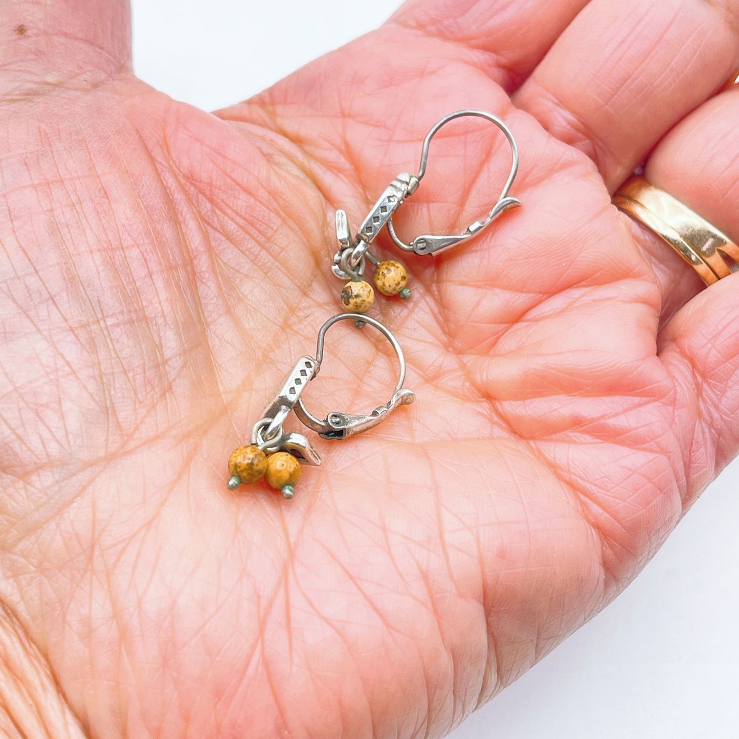 Jasper Beaded Earrings With Heart Charm & "Listen To Your Heart" Pendant